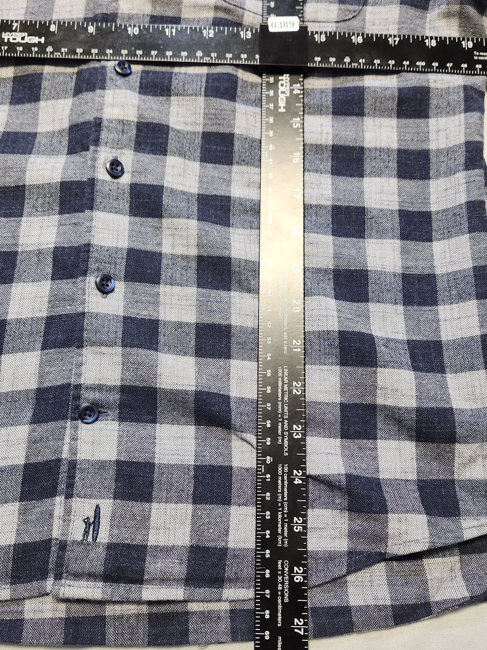 JOHNNIE-O Hangin' Out Plaid Button Down Flannel Gray Blue Small Orion L/sleeve
